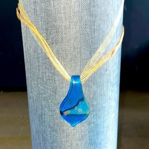 Handmaid Unique Glass Teardrop Pendant Necklace